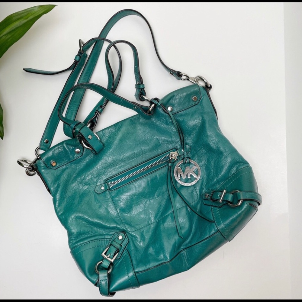Michael Kors Teal Leather Crossbody